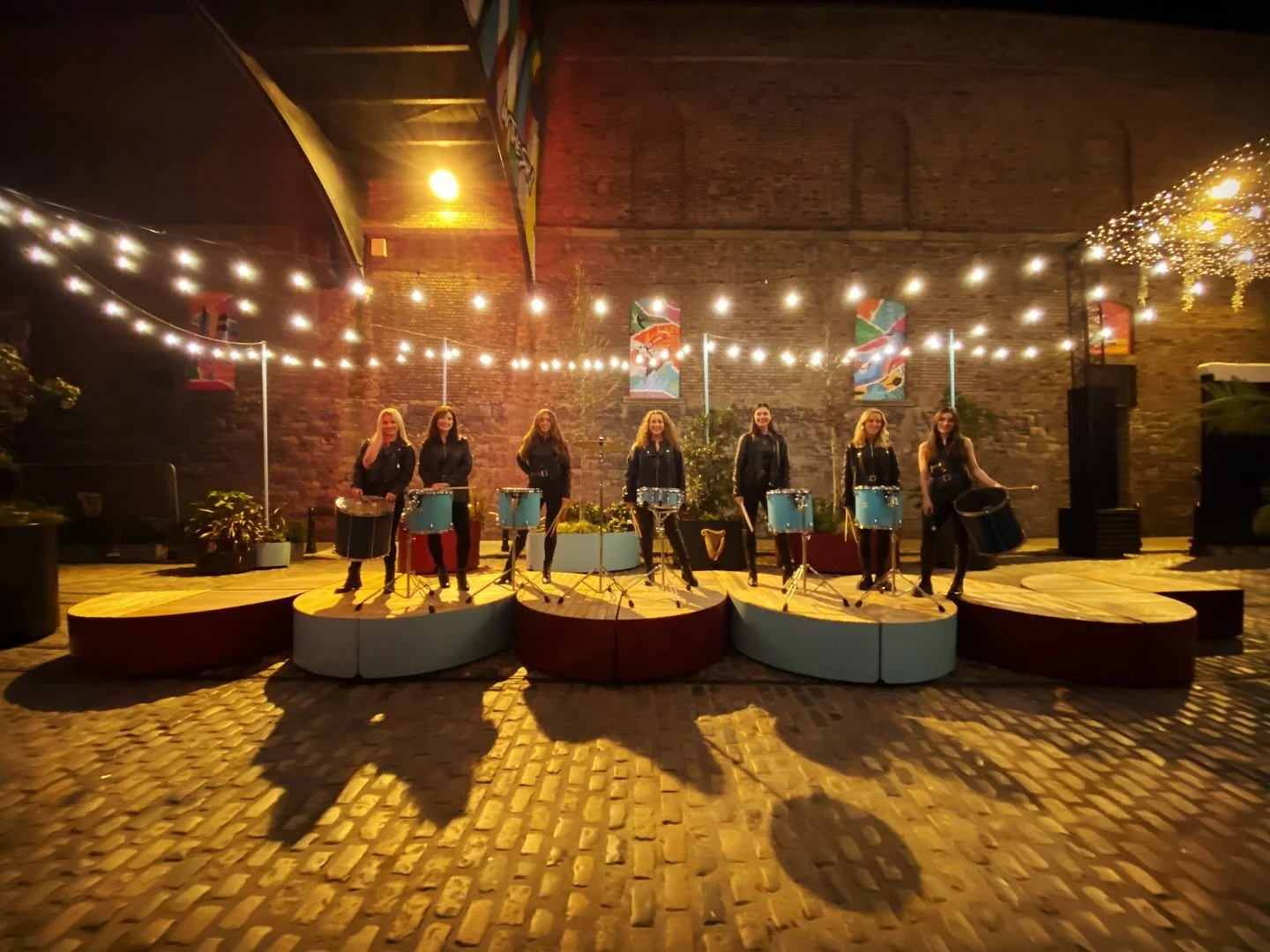 Here come the gals! 
Thanks to the troupe of #rhythmRevolution for last night&rsquo;s welcome at @homeofguinness 🎄
