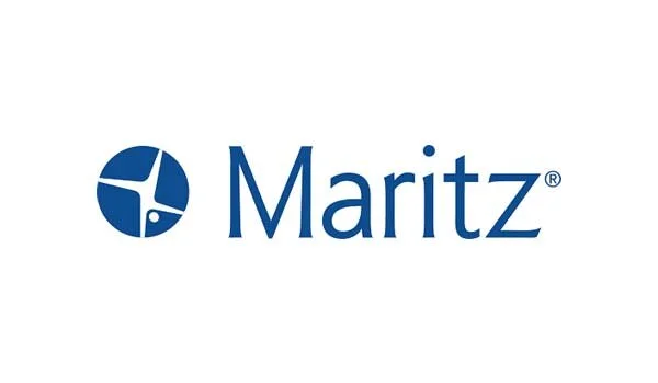 Maritz logo with blue emblem and text on white background.