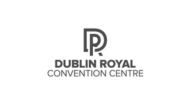 Logo of Dublin Royal Convention Centre featuring stylized letters "DR" above the text "Dublin Royal Convention Centre".