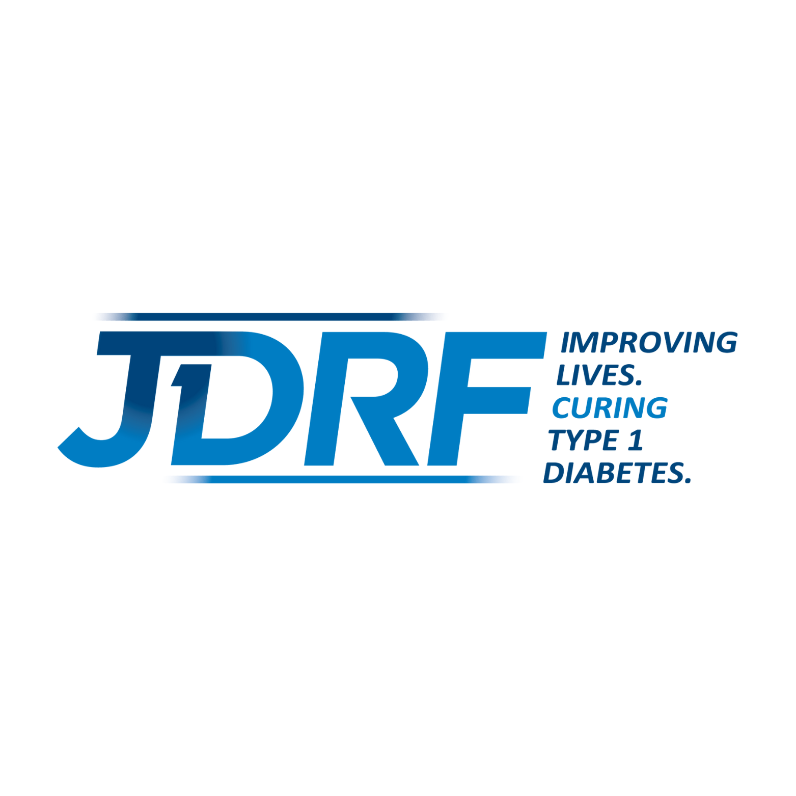 JDRF logo with text 'Improving lives. Curing Type 1 Diabetes.'
