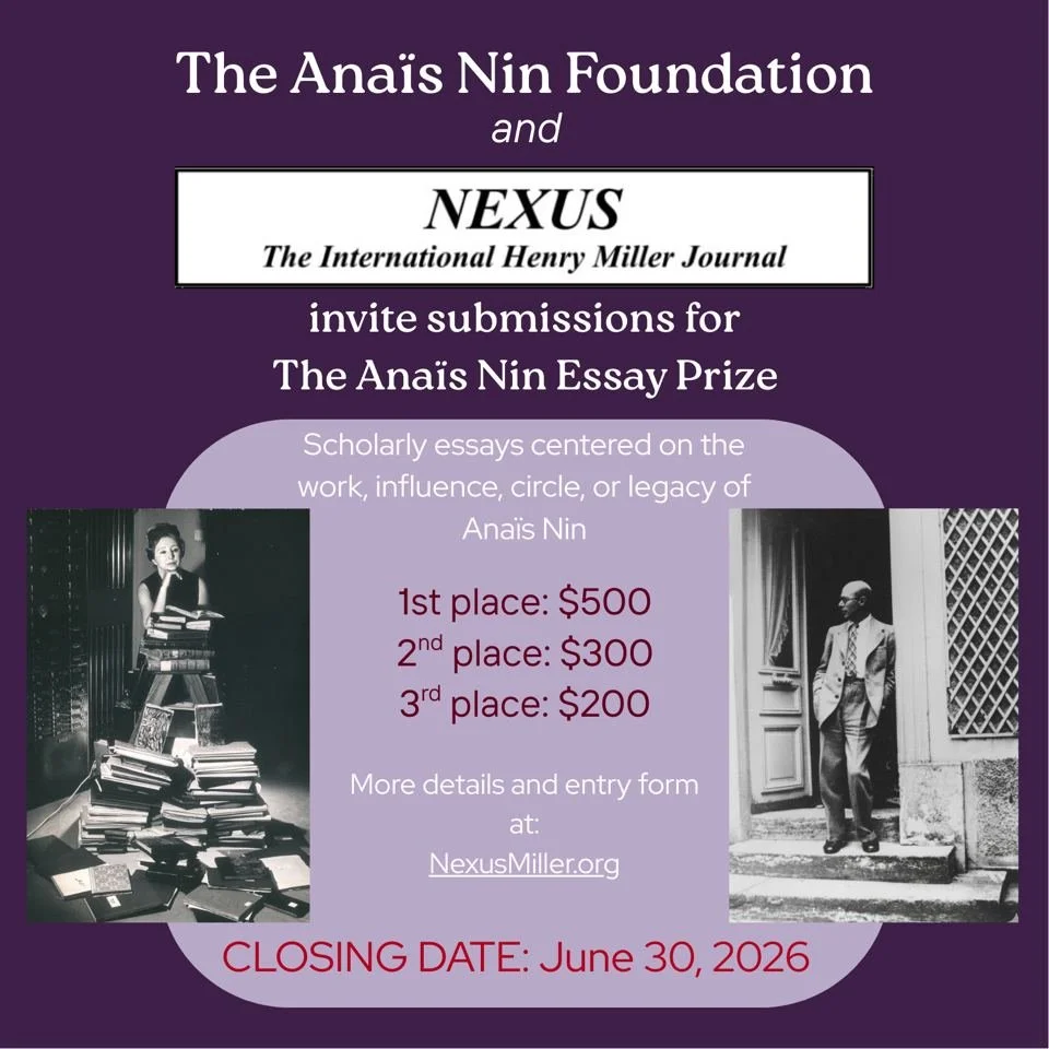 Inaugural Anaïs Nin Essay Prize