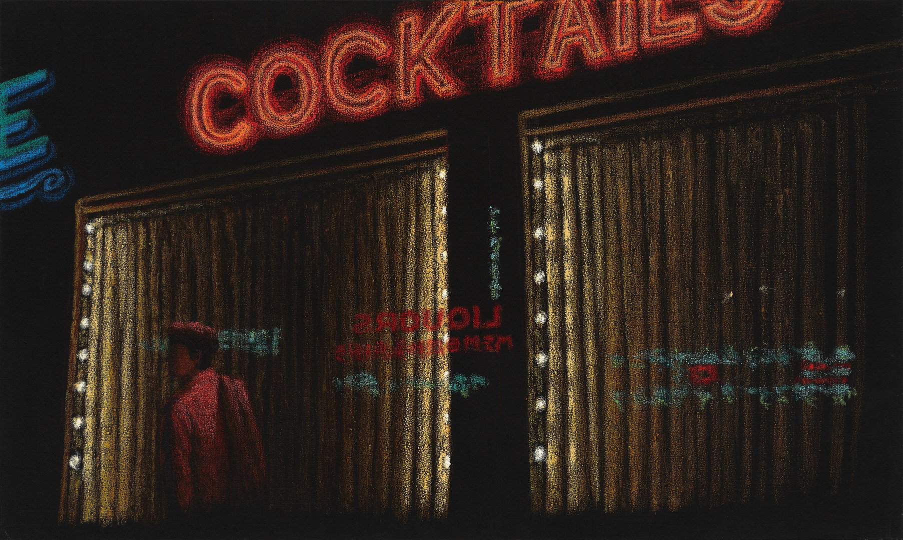 Cocktails 2, 2025, oil-stick-on-linen, 36 x 60 inches