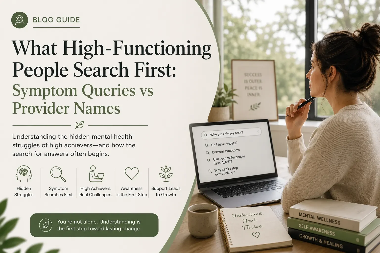 What High-Functioning People Search First: Symptom Queries vs Provider Names