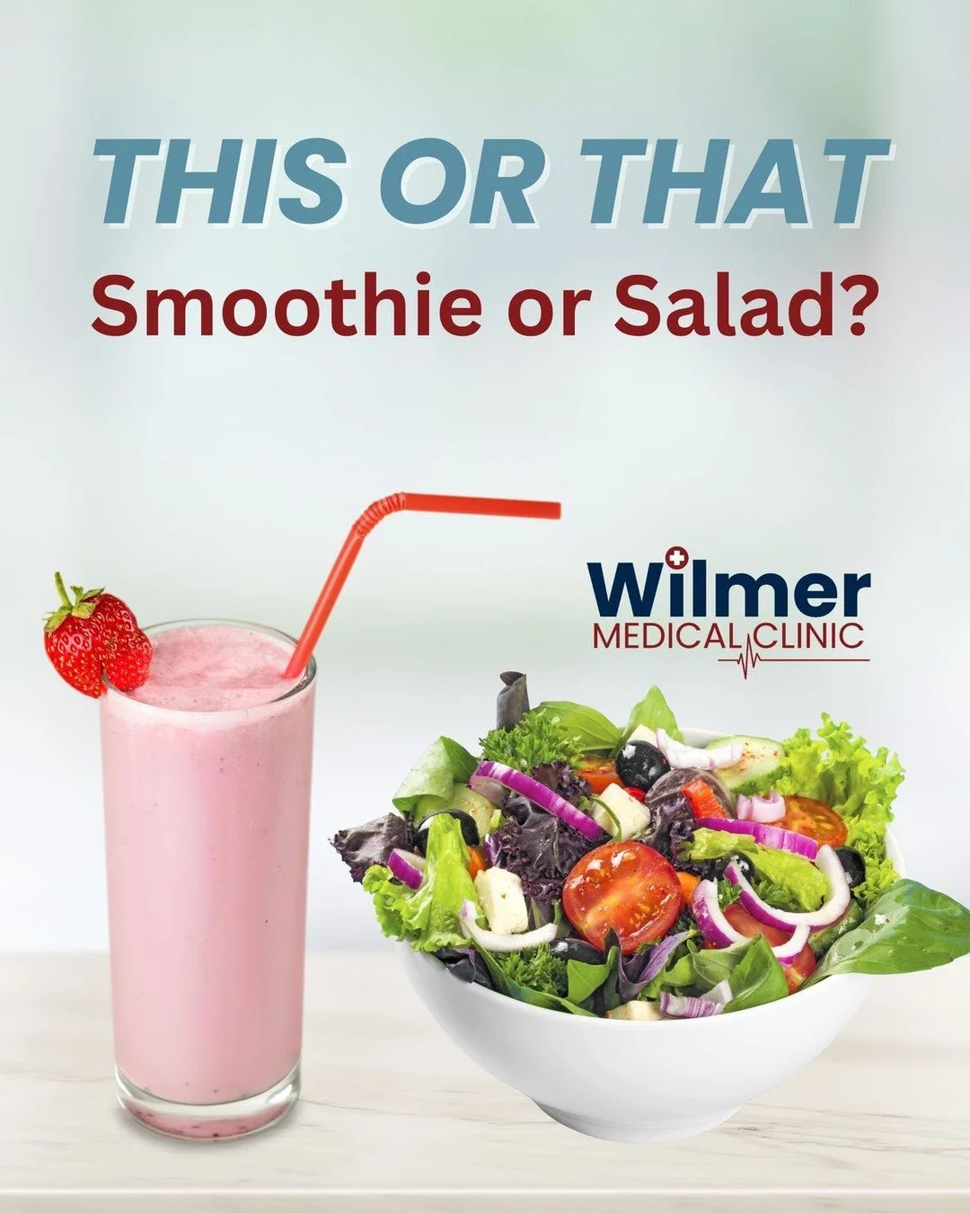 Smoothie 🥤 or Salad 🥗?
Both are packed with nutrients &mdash; which one&rsquo;s your go-to for a healthy meal? Let us know in the comments! 

www.wilmermedical.com