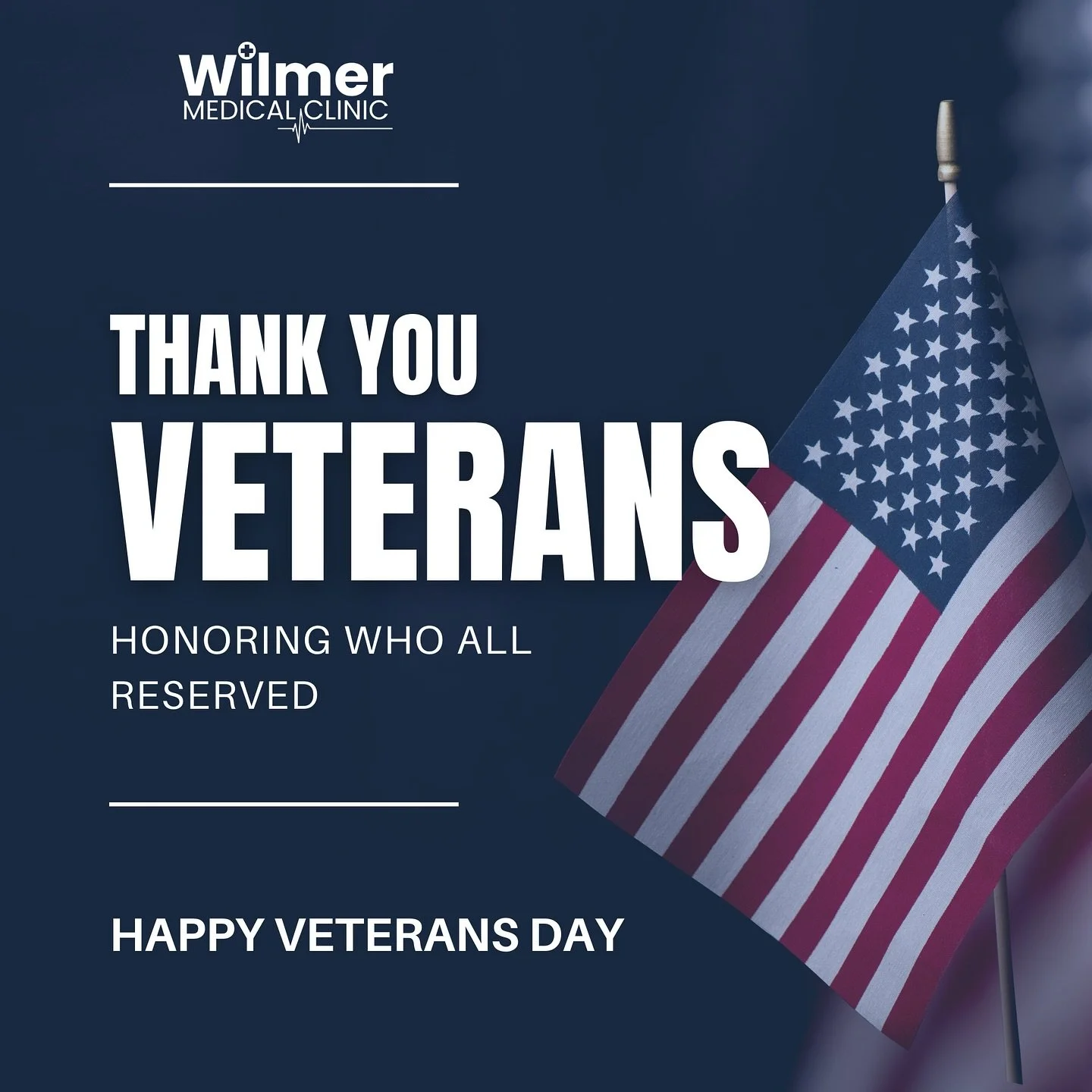 Happy Veterans Day! 🇺🇸 Today we honor all who have served &mdash; especially our very own Erin McAdams! We&rsquo;re so grateful for your service and the care you continue to give our community.