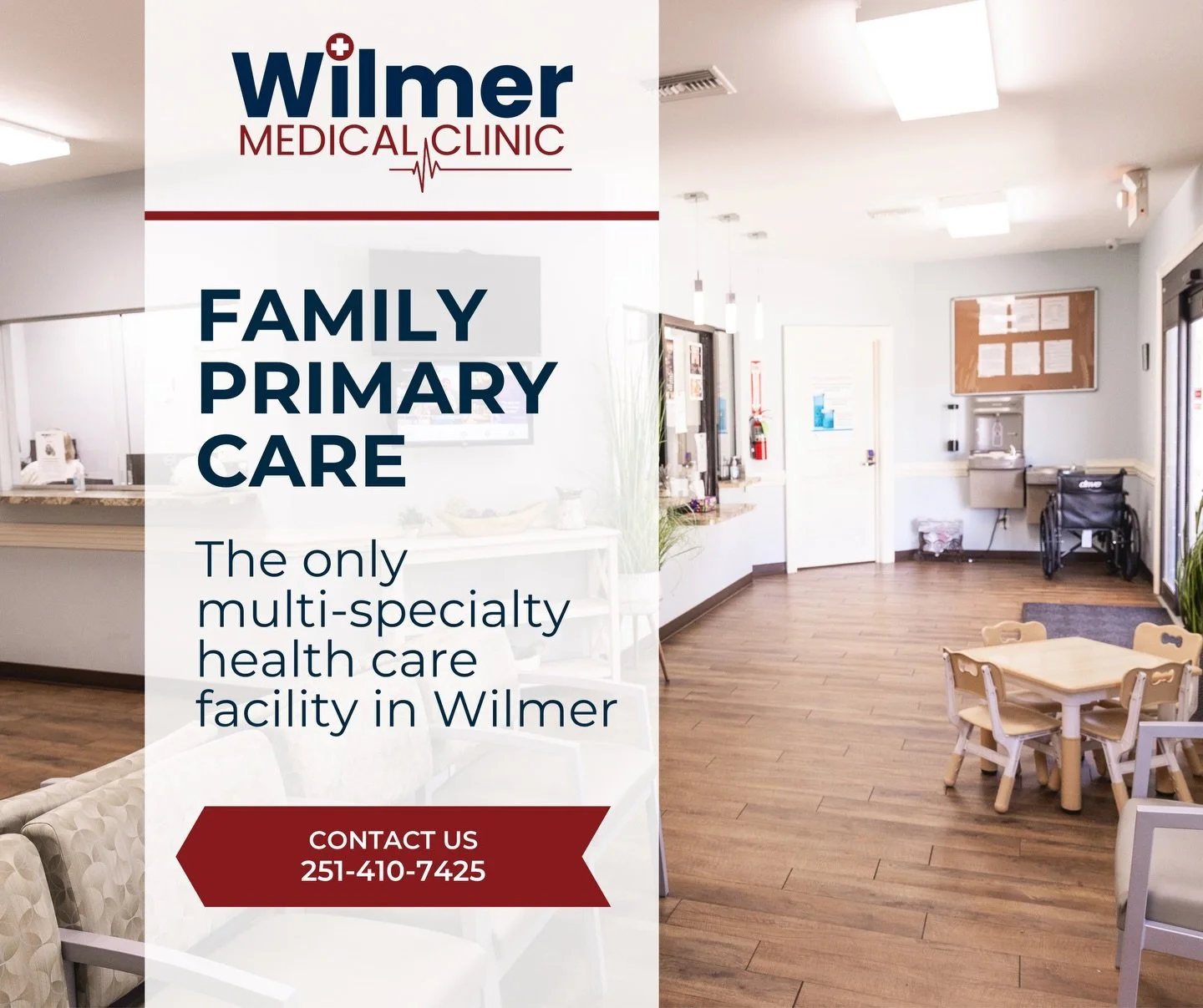 We&rsquo;re here for you! 
Monday-Friday 
8:00 am - 5:00 pm

251-410-7425

www.wilmermedical.com