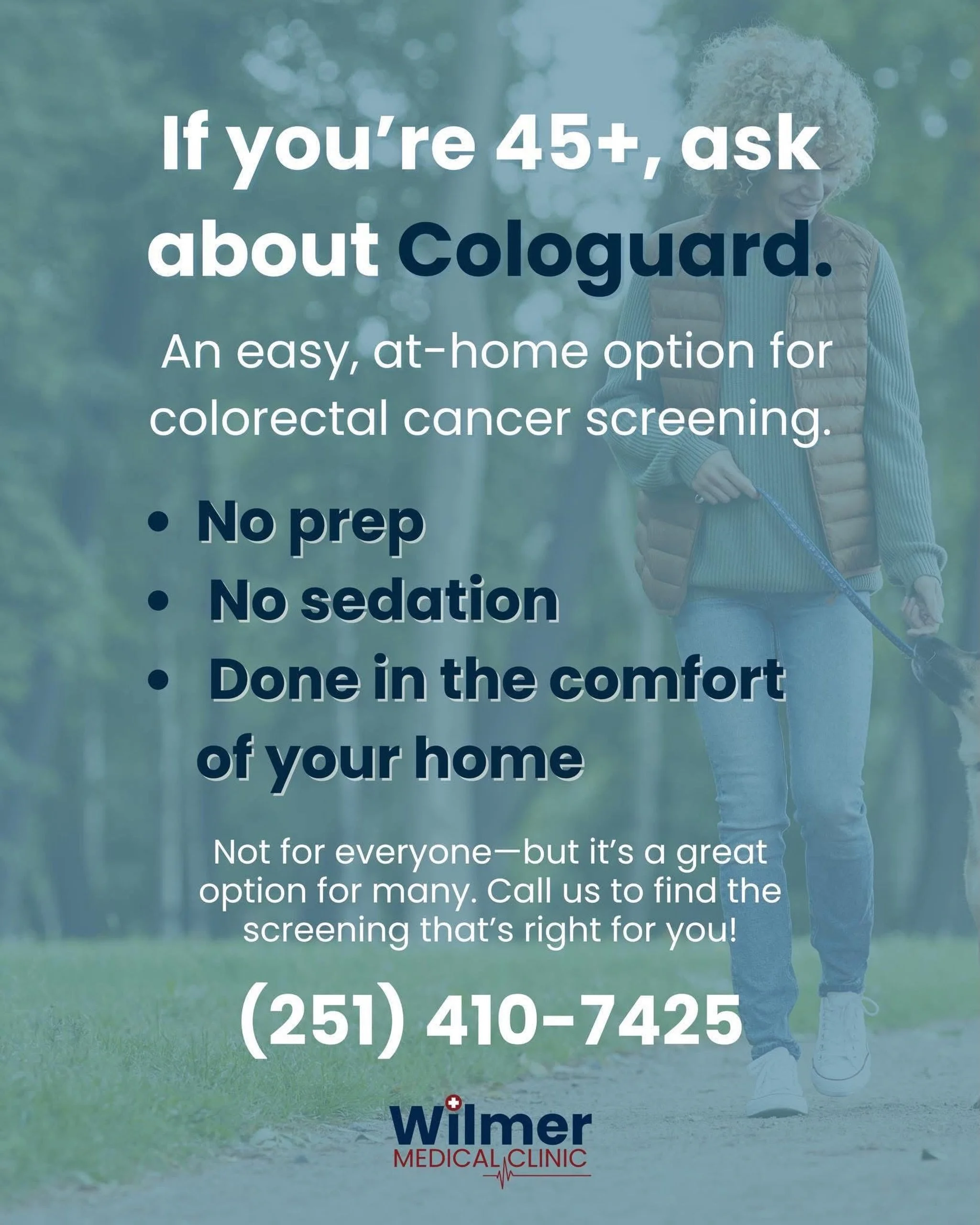Don&rsquo;t skip screening. It could save your life! 

251-410-7425