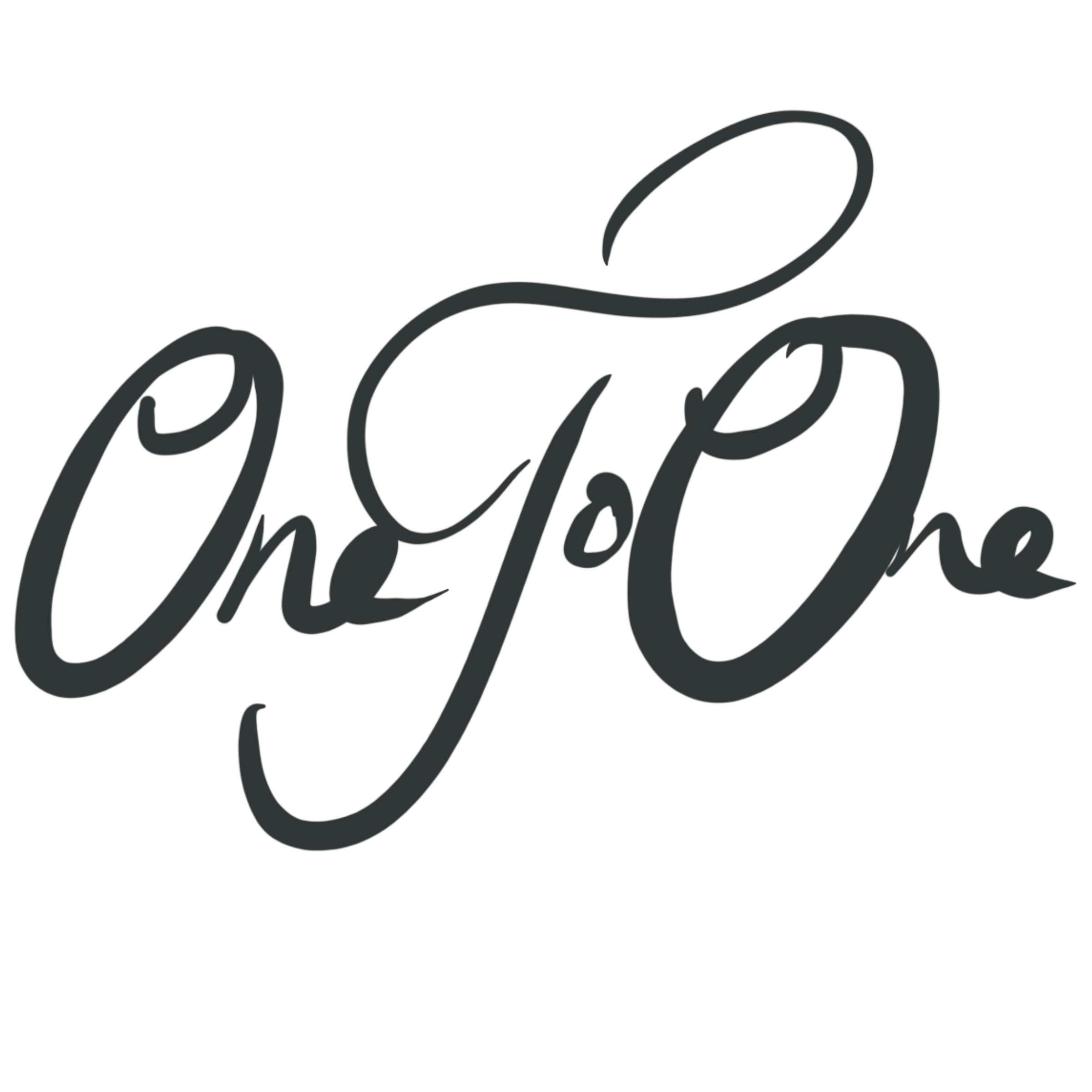 Stylized words 'One to One' written in a script font on a blank background.