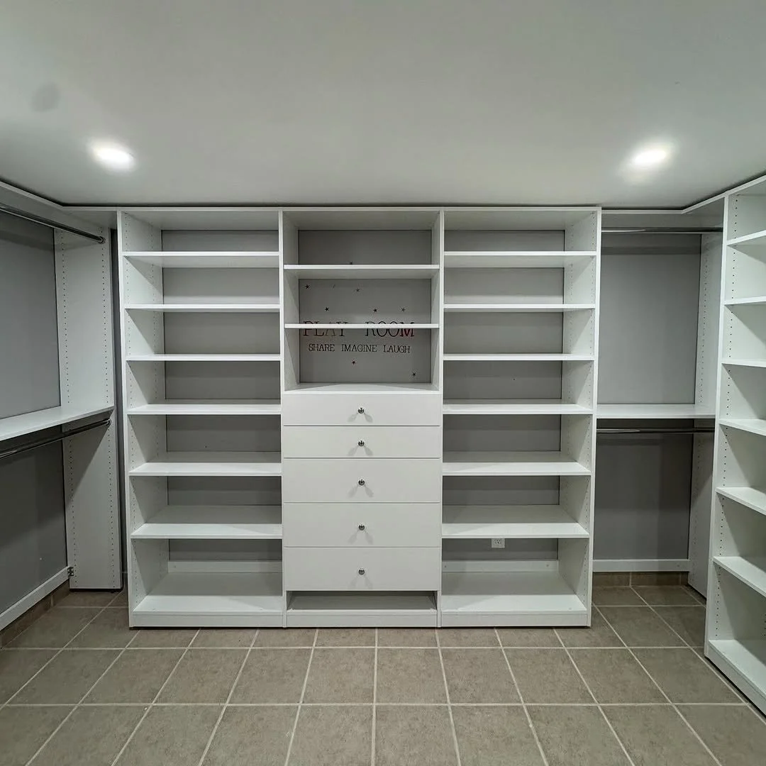 Luxury custom walk-in closet with built-in storage