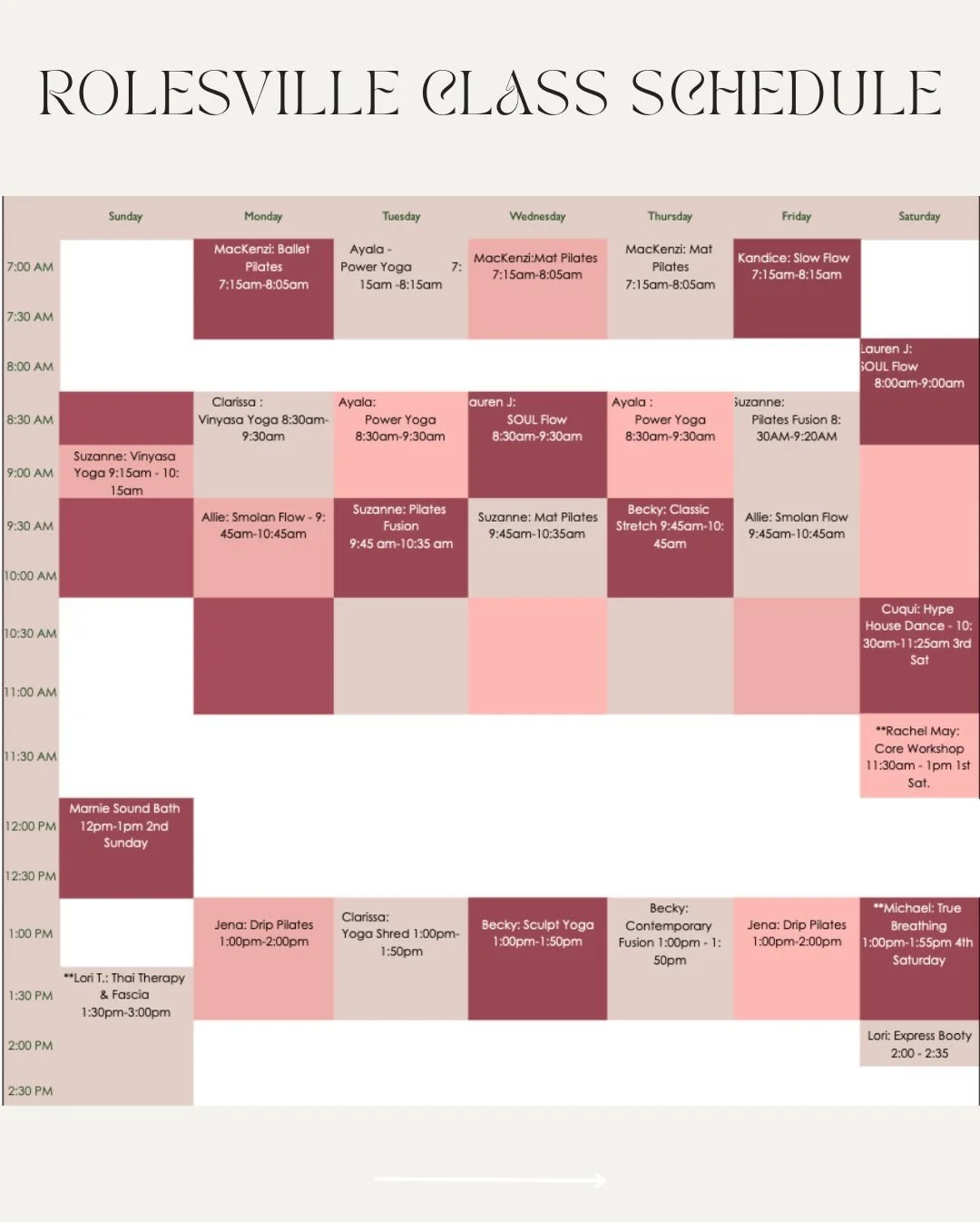 Our ✨OFFICIAL✨ Rolesville Class Schedule is out now! From mat Pilates to Latin fusion dance, we truly have something for everyone.

NOW BOOKING FOR JANUARY! Interested in a membership or a one-time class pass?

📍 Visit healthhousenc.com for full cla