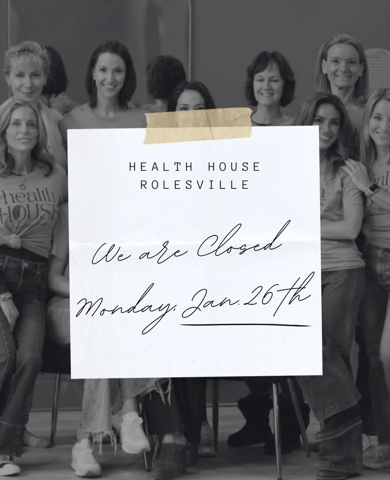 Due to the inclement weather, Health House will be closed tomorrow, Monday for the safety of our clients and staff.
 
We appreciate your understanding and encourage everyone to stay safe and cozy. We look forward to welcoming you back as soon as cond