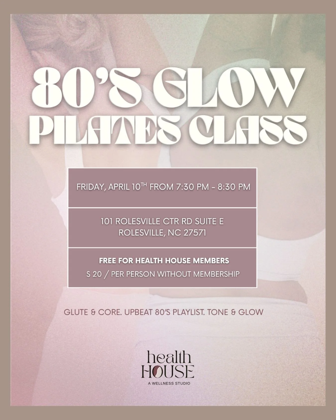 Sculpt, sweat, and shine: 80s style 🪩⚡Glow into your Friday night with a retro-inspired Pilates class set to an upbeat 80s playlist. 

Expect targeted glute and core work, controlled sculpting movements, and just the right dose of neon energy to kic