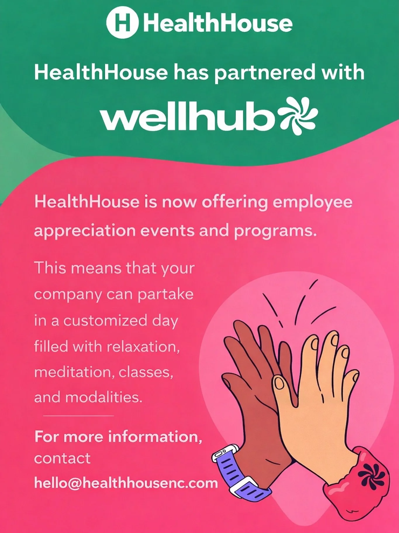 Business owners and HR teams‼️ 
Your employees are looking for a little appreciation and research shows the younger generations rank appreciation up there as high as salary. Wellness is the perfect way to do that!

🙌🏻 At @healthhousenc we can provi