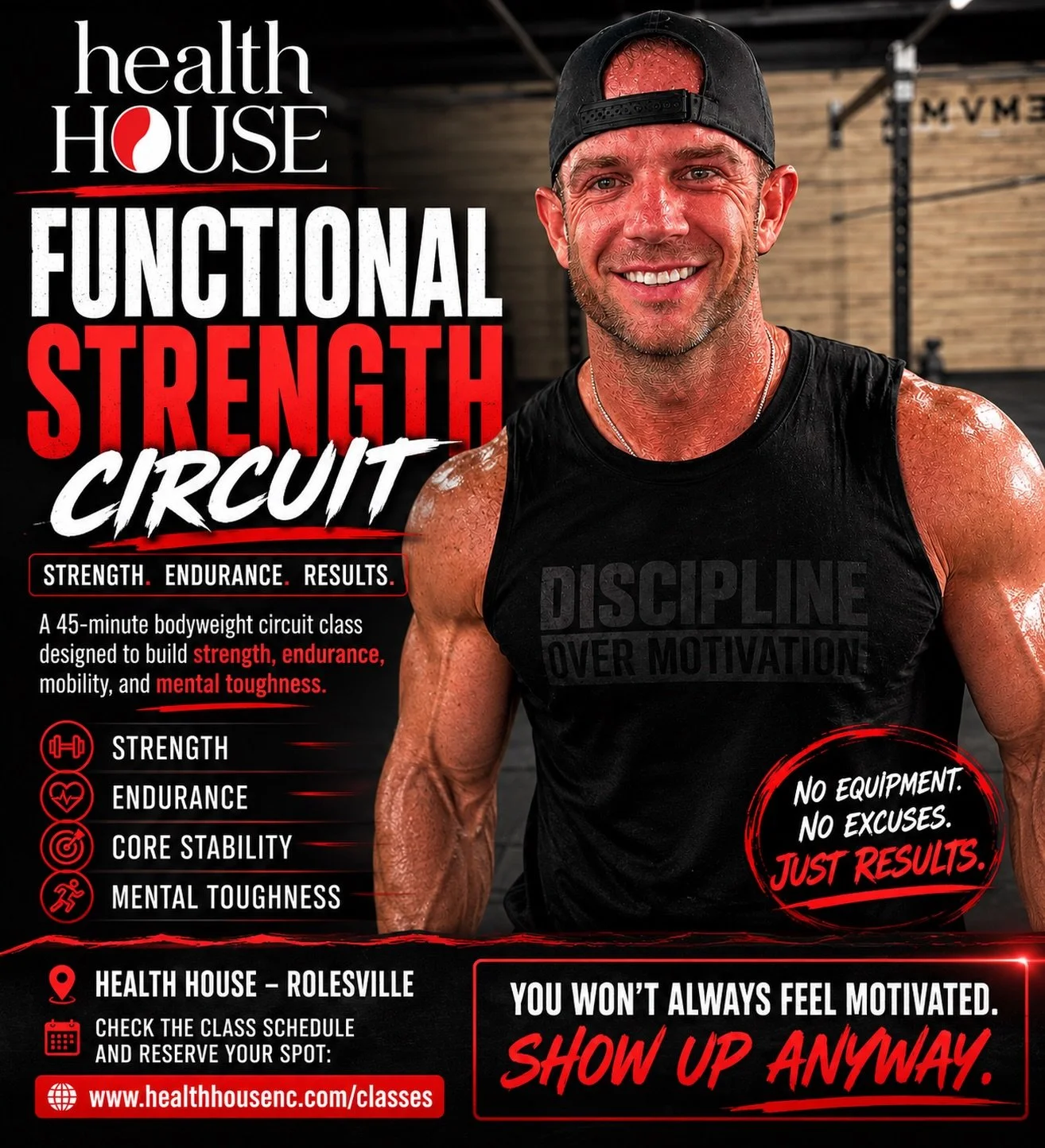 Chris is on the schedule! Try out his Functional Strength Training Circuit on Saturday 9am.