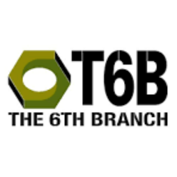 Logo featuring a hexagonal nut and the text "T6B – The 6th Branch."