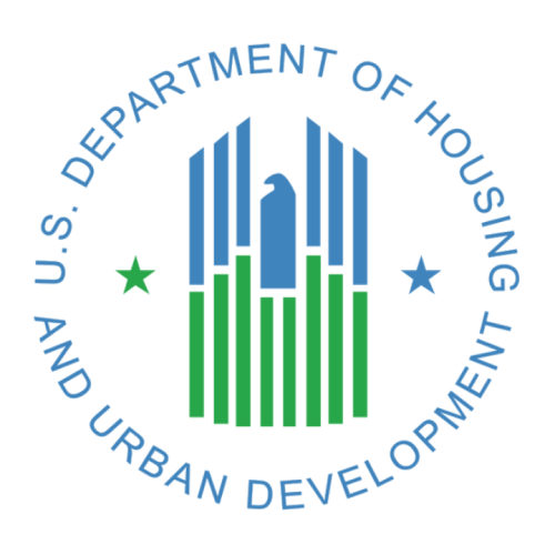 Logo of the U.S. Department of Housing and Urban Development featuring a stylized eagle and stars.