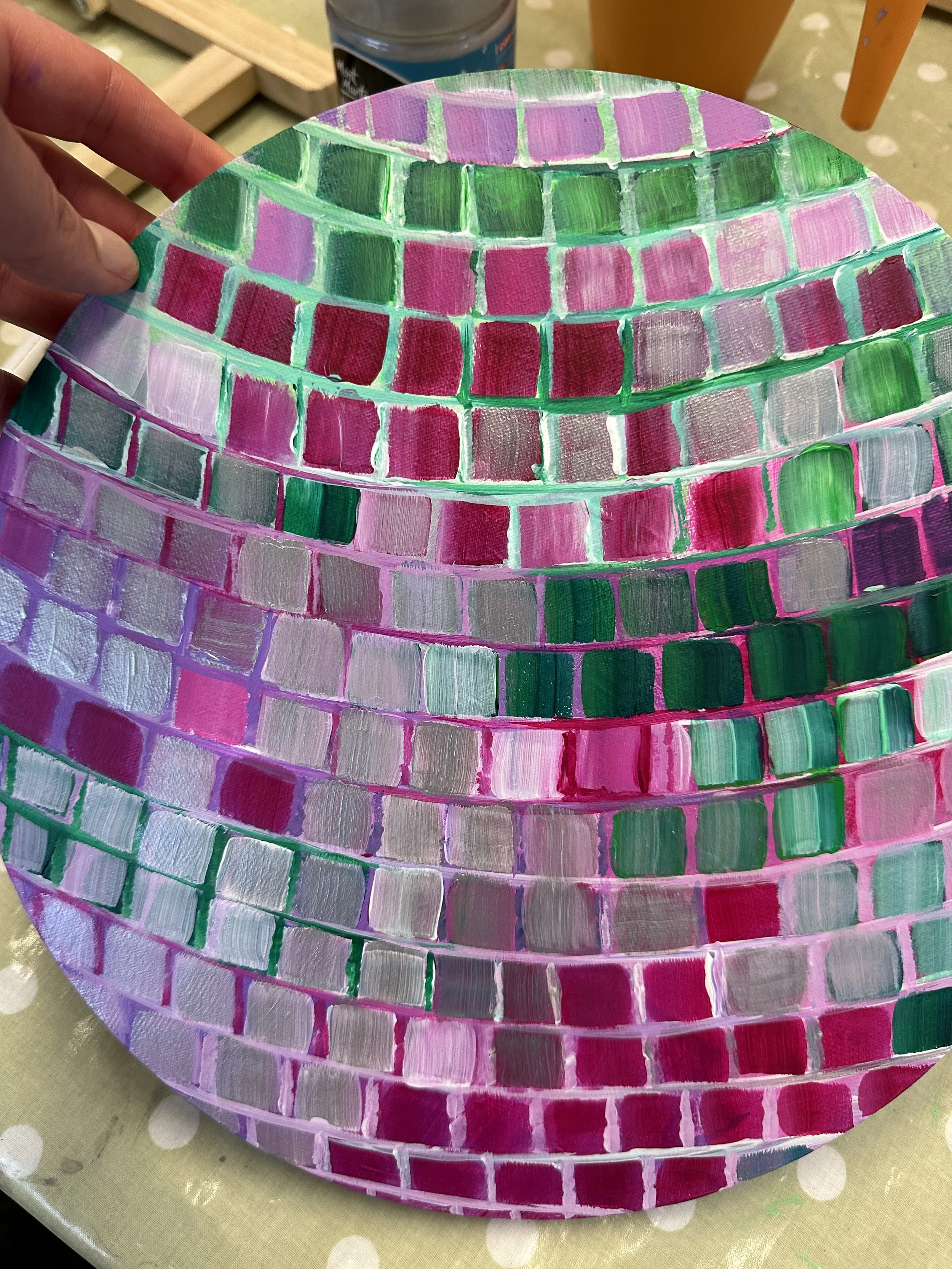 Disco Ball 3D illusion painting
