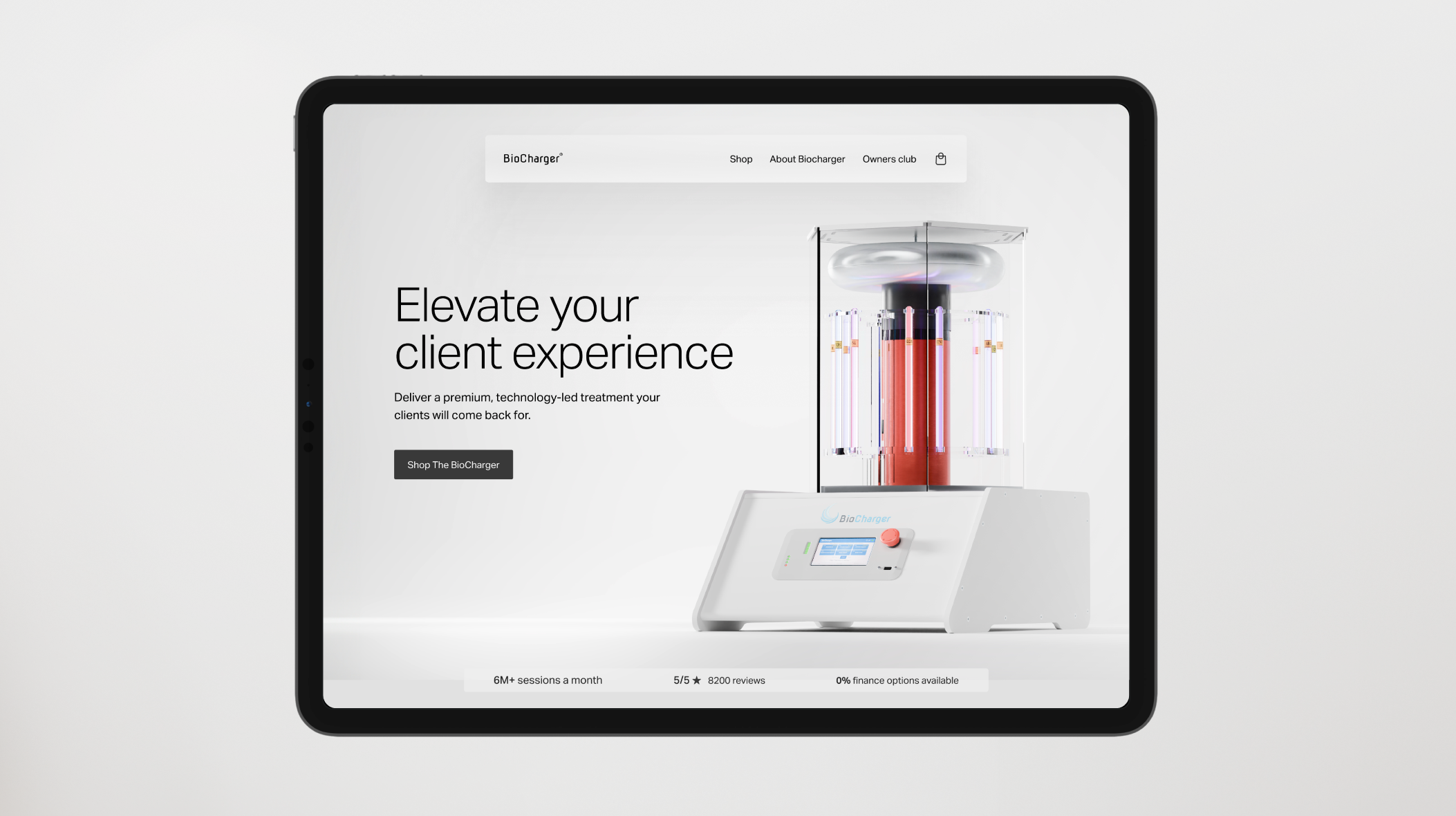 Light mode render used in-situ for a mock-up elevation of their website.