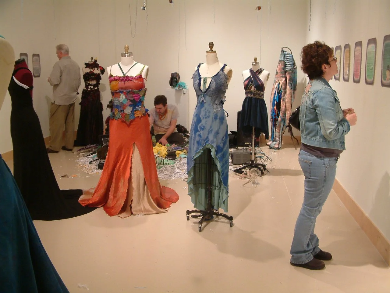 Gallery Show: "Of the Sky". A collection of gowns inspired by birds, clouds, and sunsets.