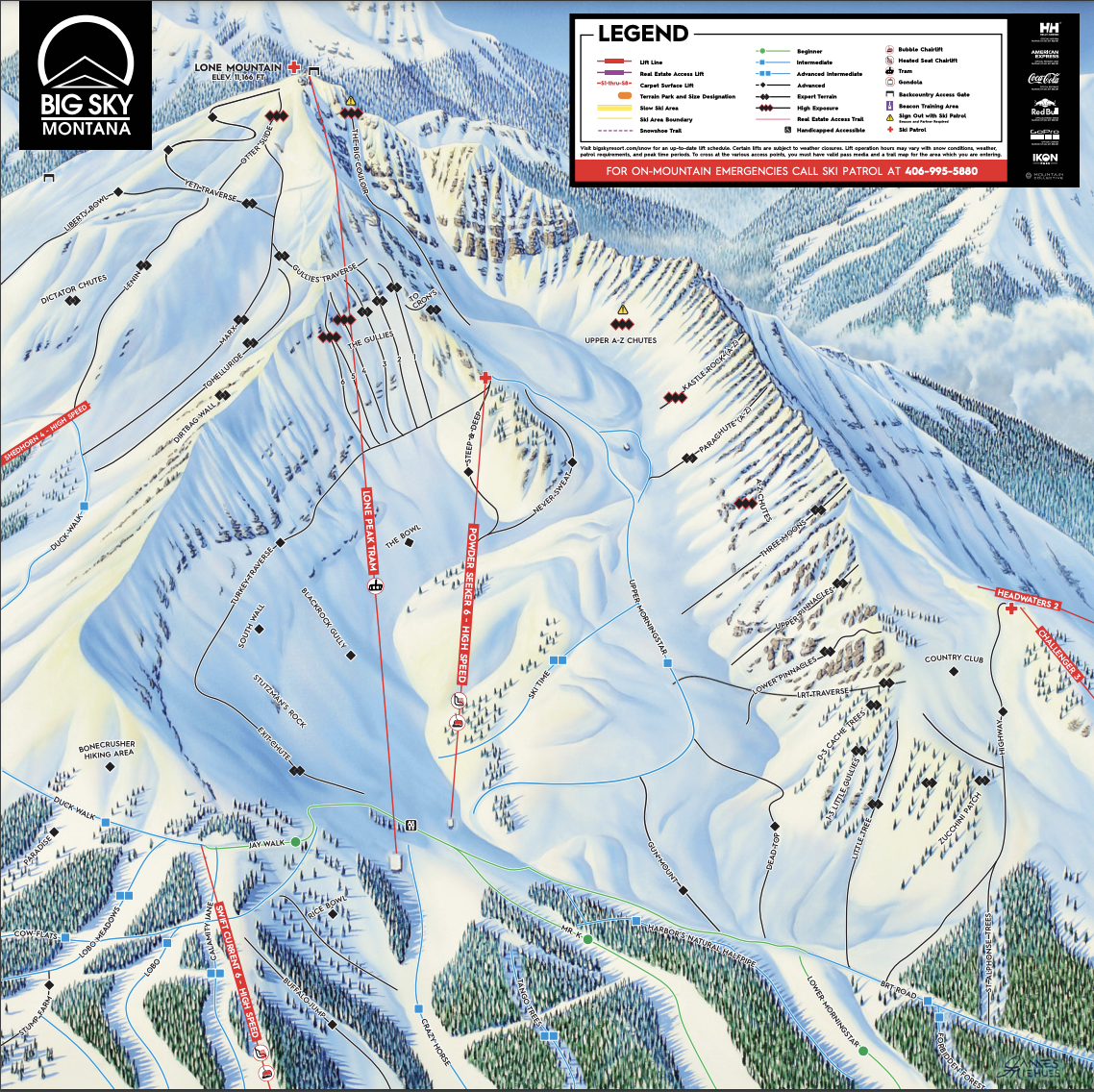 So much terrain the trail map is 3 images!