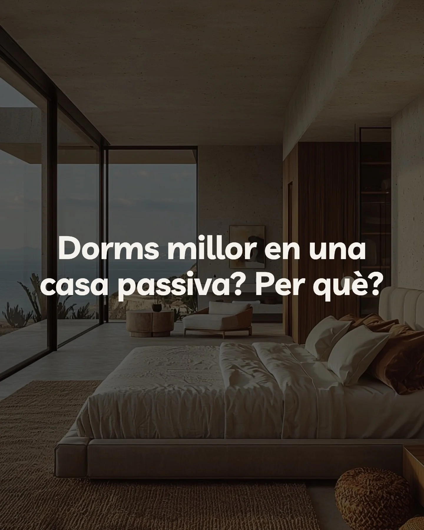 Dorms millor en una casa passiva? Per qu&egrave;?

Pot semblar exagerat.
Per&ograve; s&iacute;: es dorm diferent.
I no &eacute;s m&agrave;gia. &Eacute;s f&iacute;sica.

En una casa convencional, mentre dorms:
&nbsp;❄️ la temperatura baixa a la nit
&n