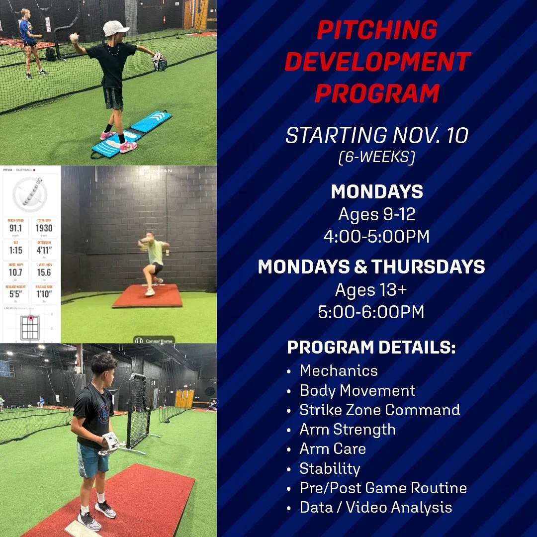 ⚾️ The CPI Pitching Development Program kicks off November 10th. Led by professional player/coach Nate Roe, Rob Chamra, Dan O&rsquo;Lear and Matt Chapman. 

This comprehensive pitching program is designed to help pitchers take their game to the next 