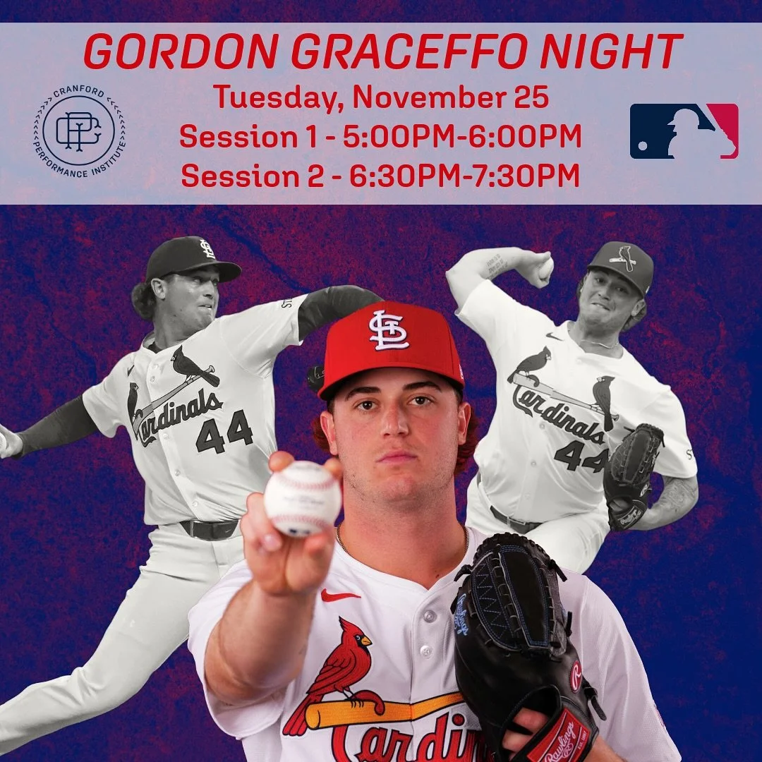 ⚾️🔥GORDON GRACEFFO NIGHT at CPI 🔥⚾️

Tuesday, November 25th | 5:00-6:00PM &amp; 6:30-7:30PM

CPI is thrilled to welcome Cranford&rsquo;s own Gordon Graceffo, pitcher for the St. Louis Cardinals, back home for a special night at the facility!

Choos