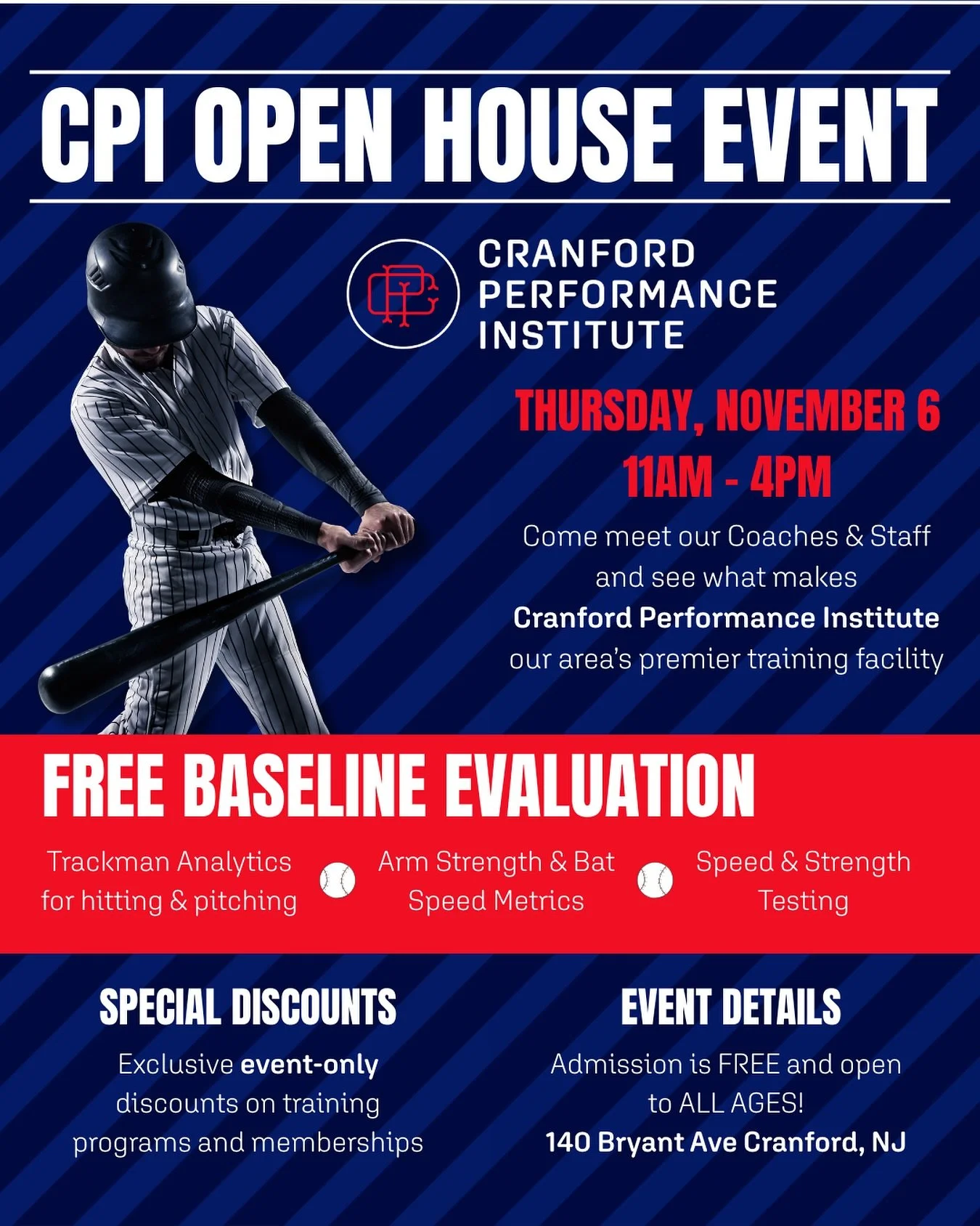 💥 Hey CPI fans - coming TOMORROW💥

Come check out the facility, meet our coaches and staff and get access to special Open House discounts available exclusively at this event.

Don&rsquo;t miss out on learning about all our upcoming programs for fal
