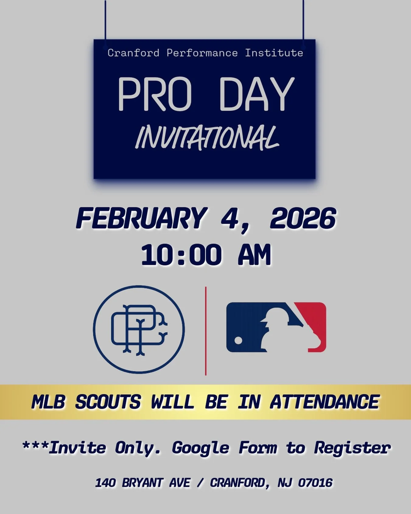We are excited to announce CPI&rsquo;s 1st Annual Pro Day Invitational! 

This is an invite-only event designed to showcase top talent in front of MLB scouts..

To be considered for an invitation to our Pro Showcase, complete the Google Form in our b