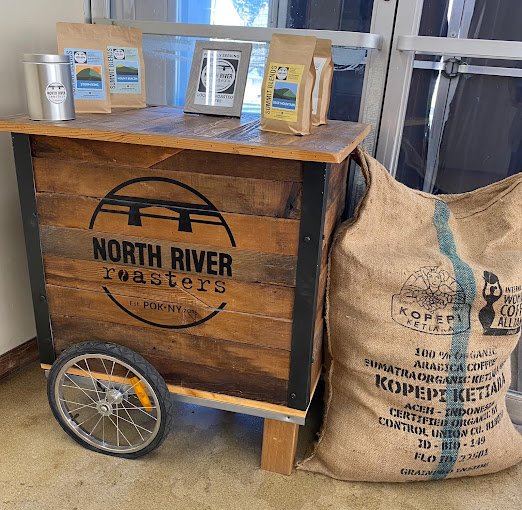 coffee cart and beans