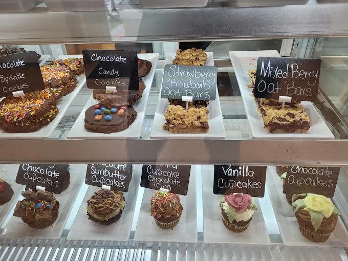 baked treats in case