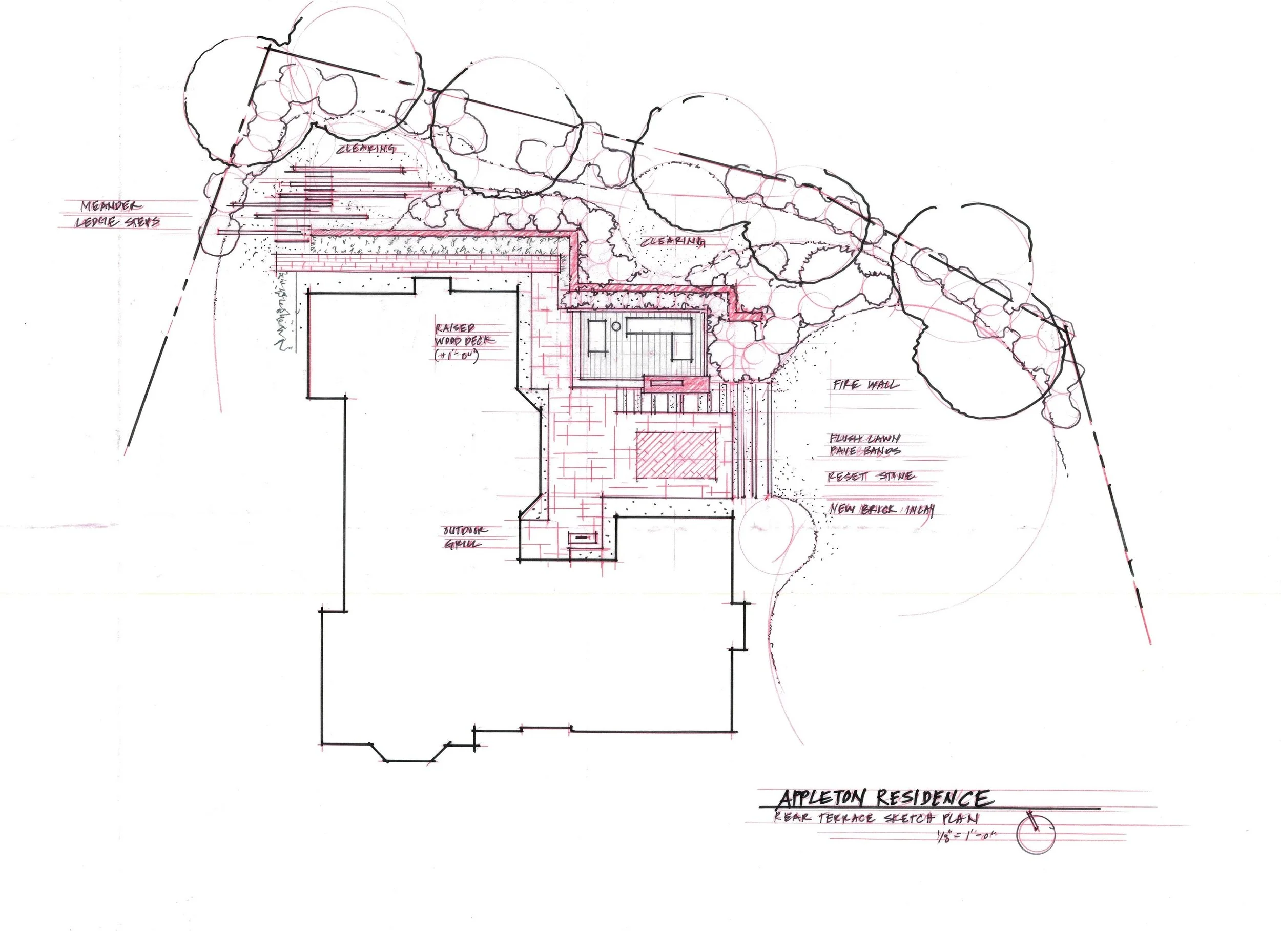 Private residence site landscape and patio concept plan 