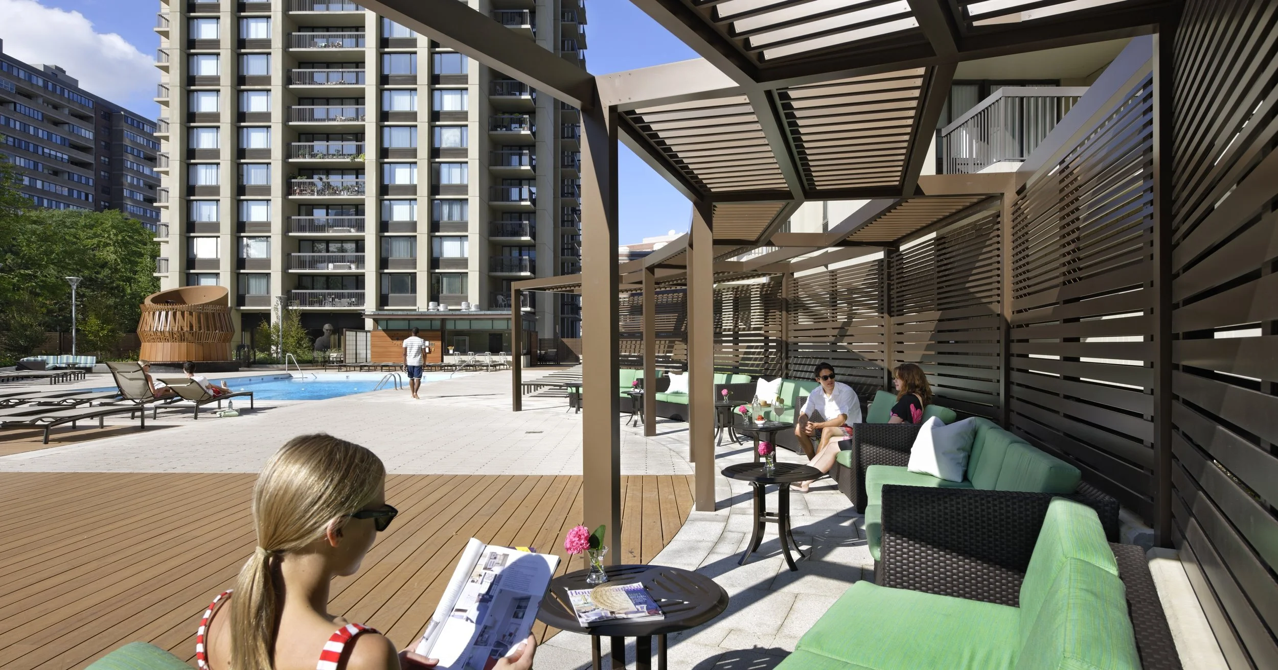 Pool Deck Cabanas - Photo Credit Chuck Choi