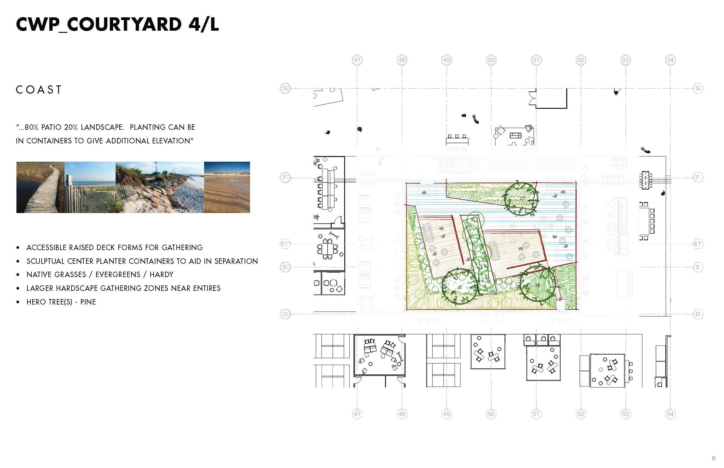 Courtyard plan sketch concept
