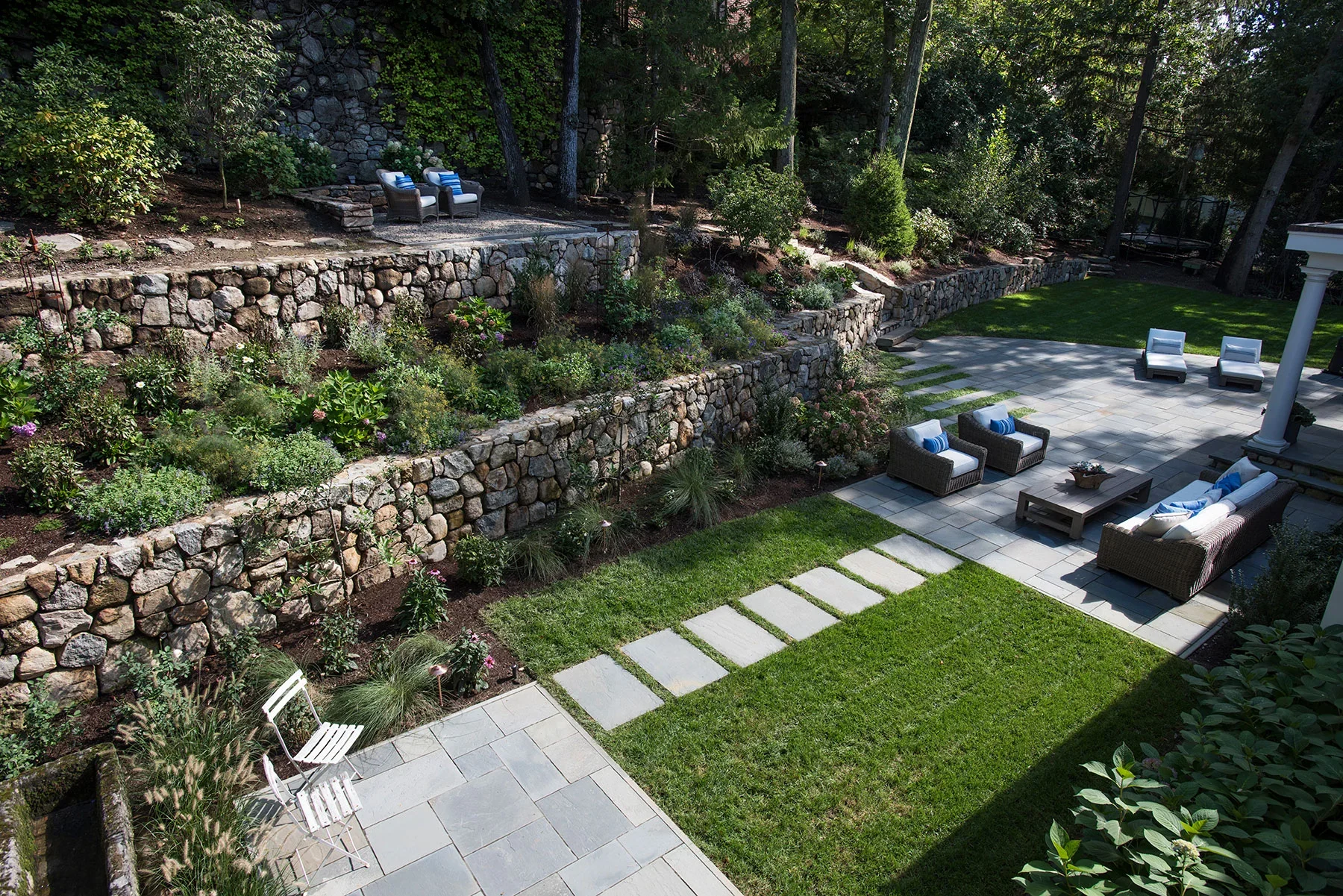 Private residence site photo - rear patios and landscape