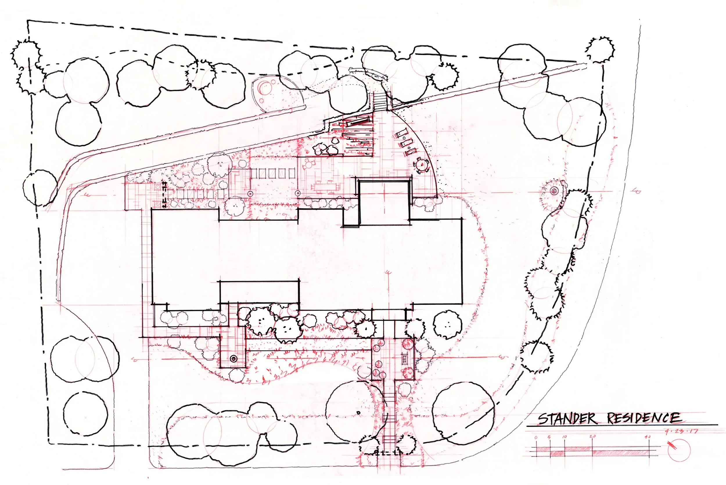 Private residence site landscape concept plan - with Faithfull Flowers