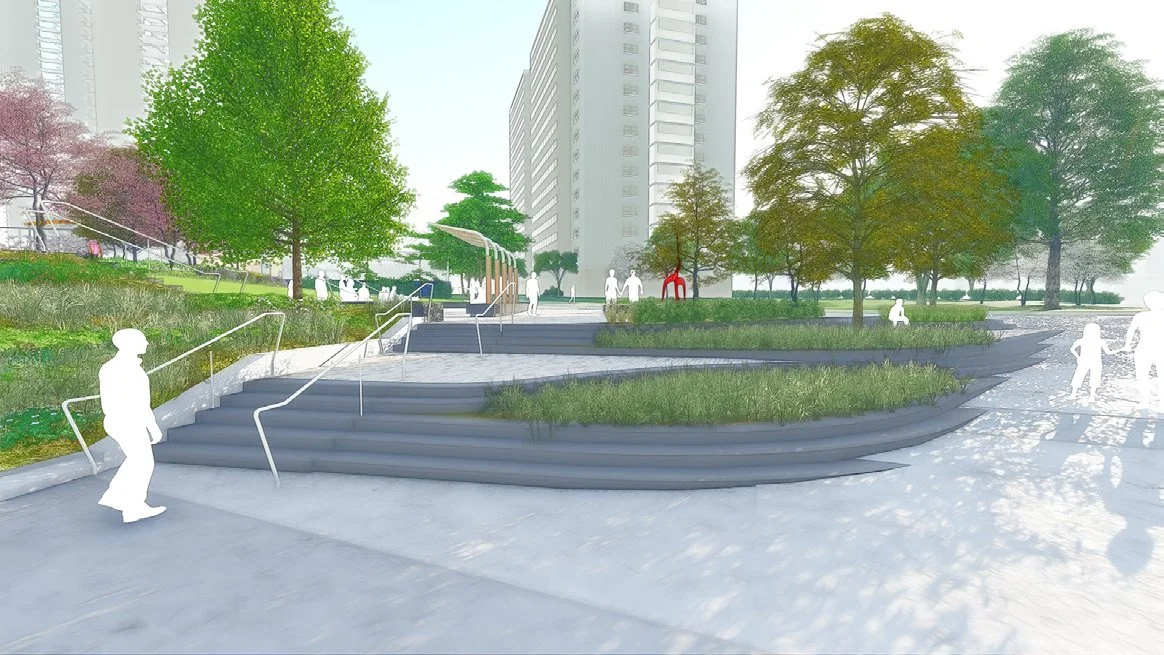 Park Plaza Steps and Planting Model