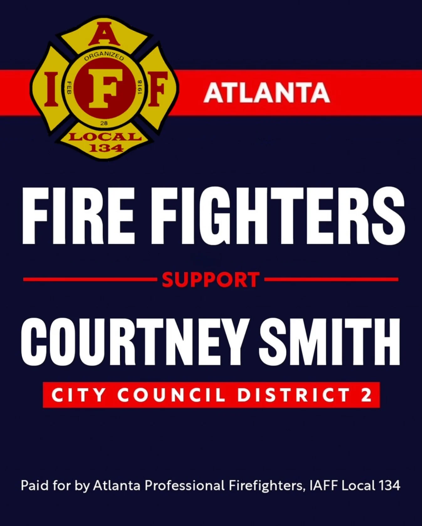 We have great news to start the week!  Thrilled to share that Atlanta’s IAFF Local 134 is endorsing my campaign for City Council District 2.  I am honored that our firefighters feel confident in my leadership and want to partner with me to coni