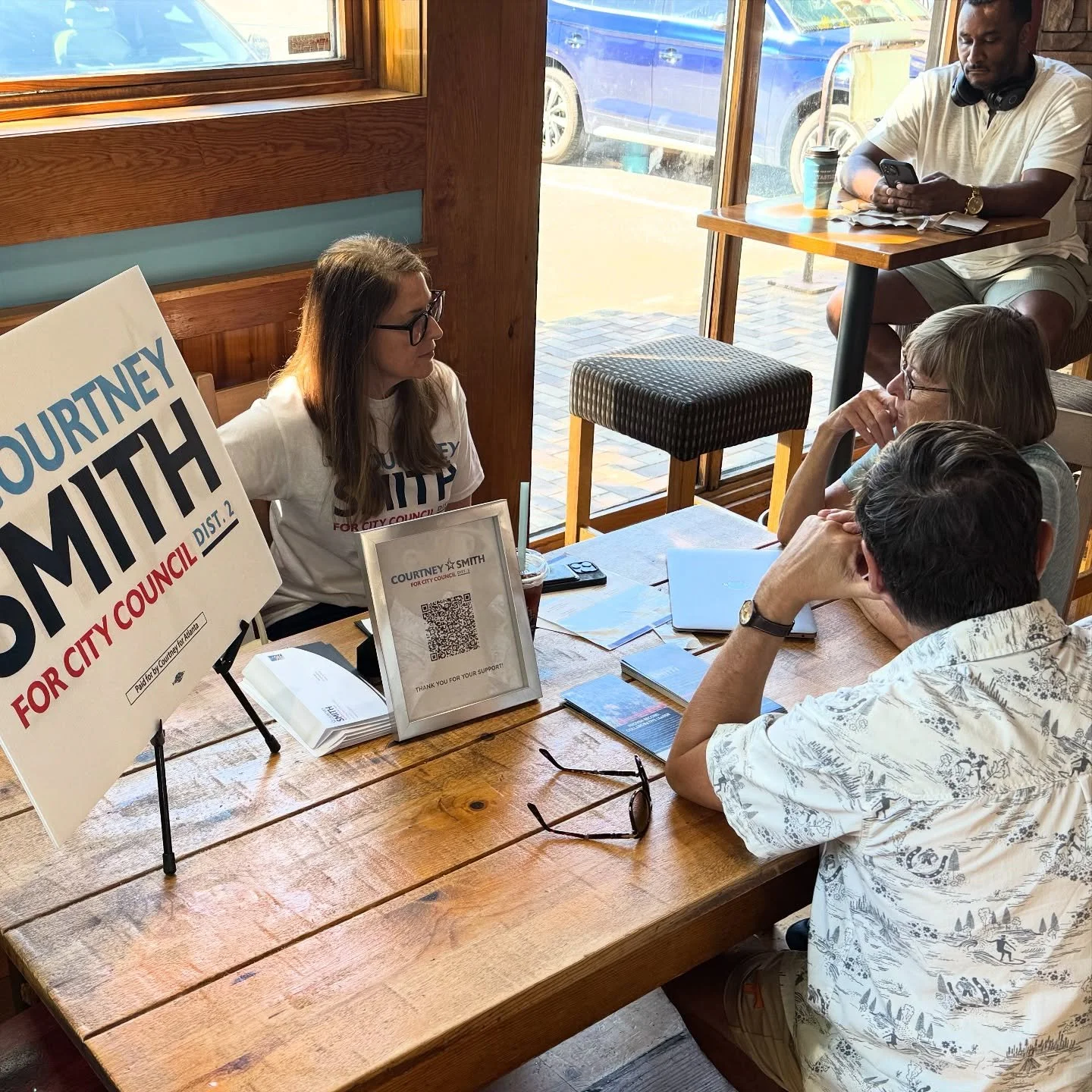 Spent the morning at Caribou Coffee Midtown. Is there anything better than iced coffee? ☕️ 🧊Thank you to all the neighbors that stopped by to talk for a minute. Most interesting development: had a number of neighbors who aren’t here forever me