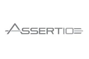 Assertion logo with stylized text and horizontal lines