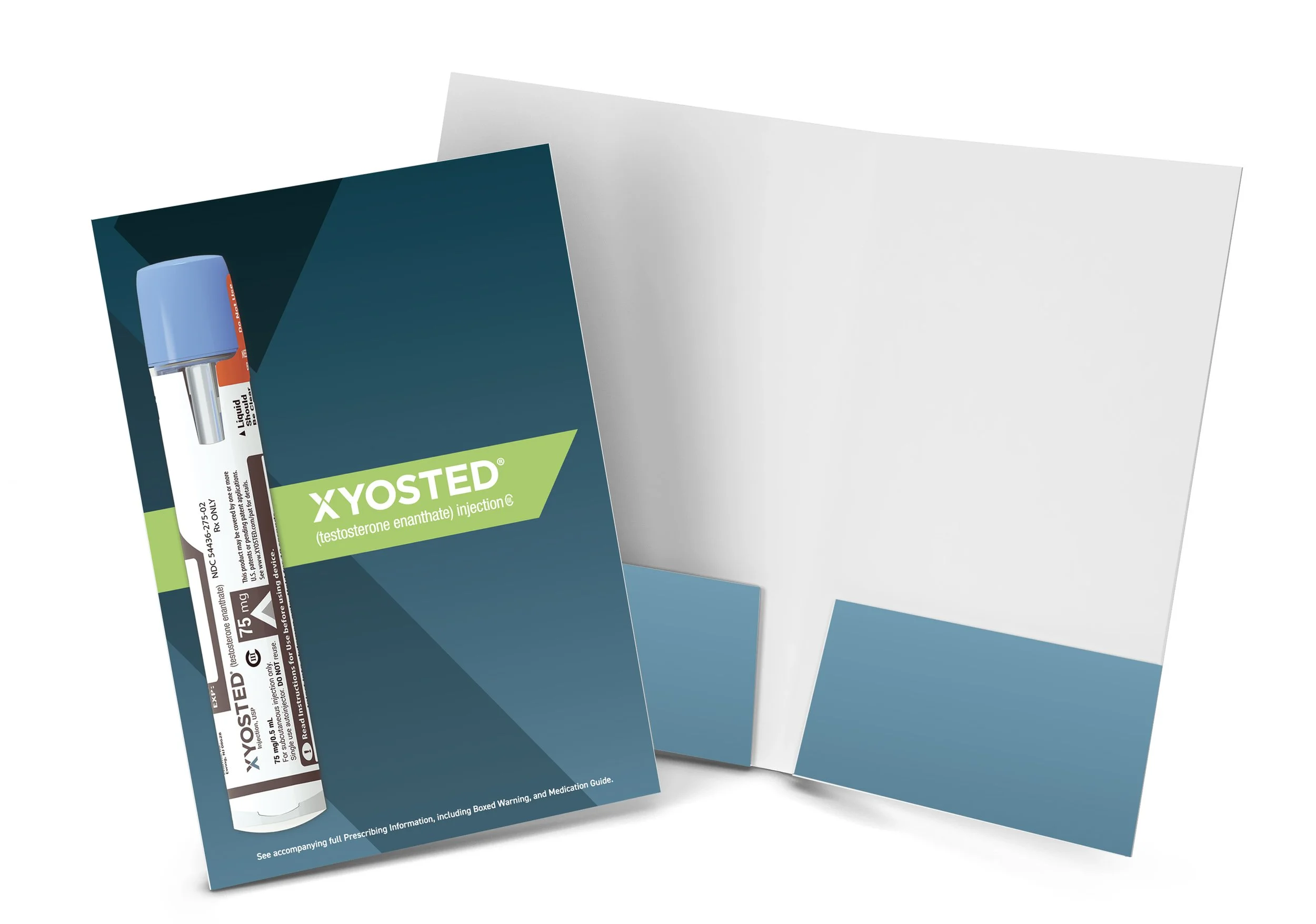 Package of YOSTED testosterone enanthate injection along with their documentation and packaging.