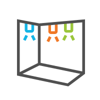 A paper with three colorful paperclips attached, in blue, orange, and green, inside a black book or folder.