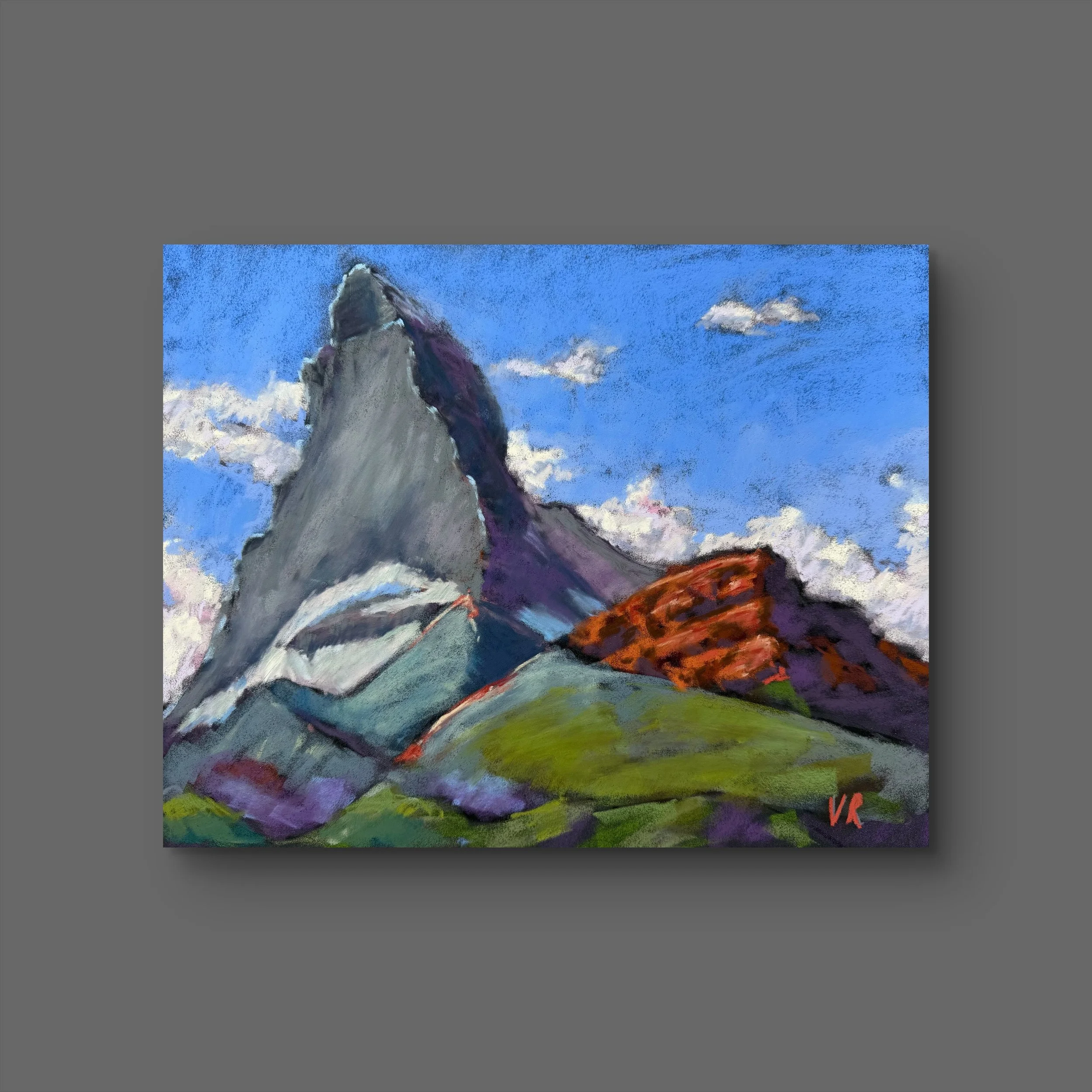 "Summer Heat- Matterhorn from Schwarzsee" pastel painting, plein air