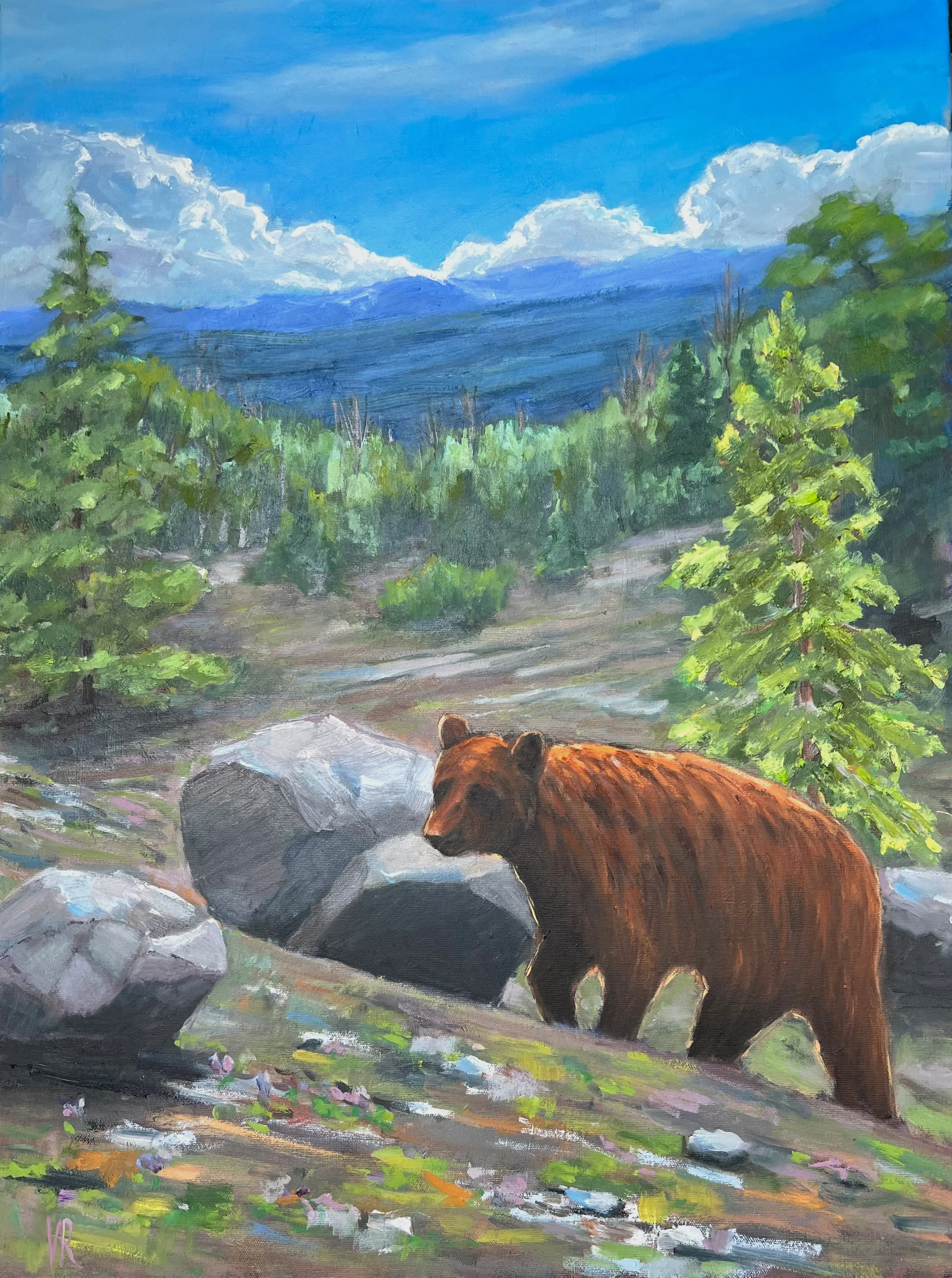 Yellowstone Grizzly oil painting