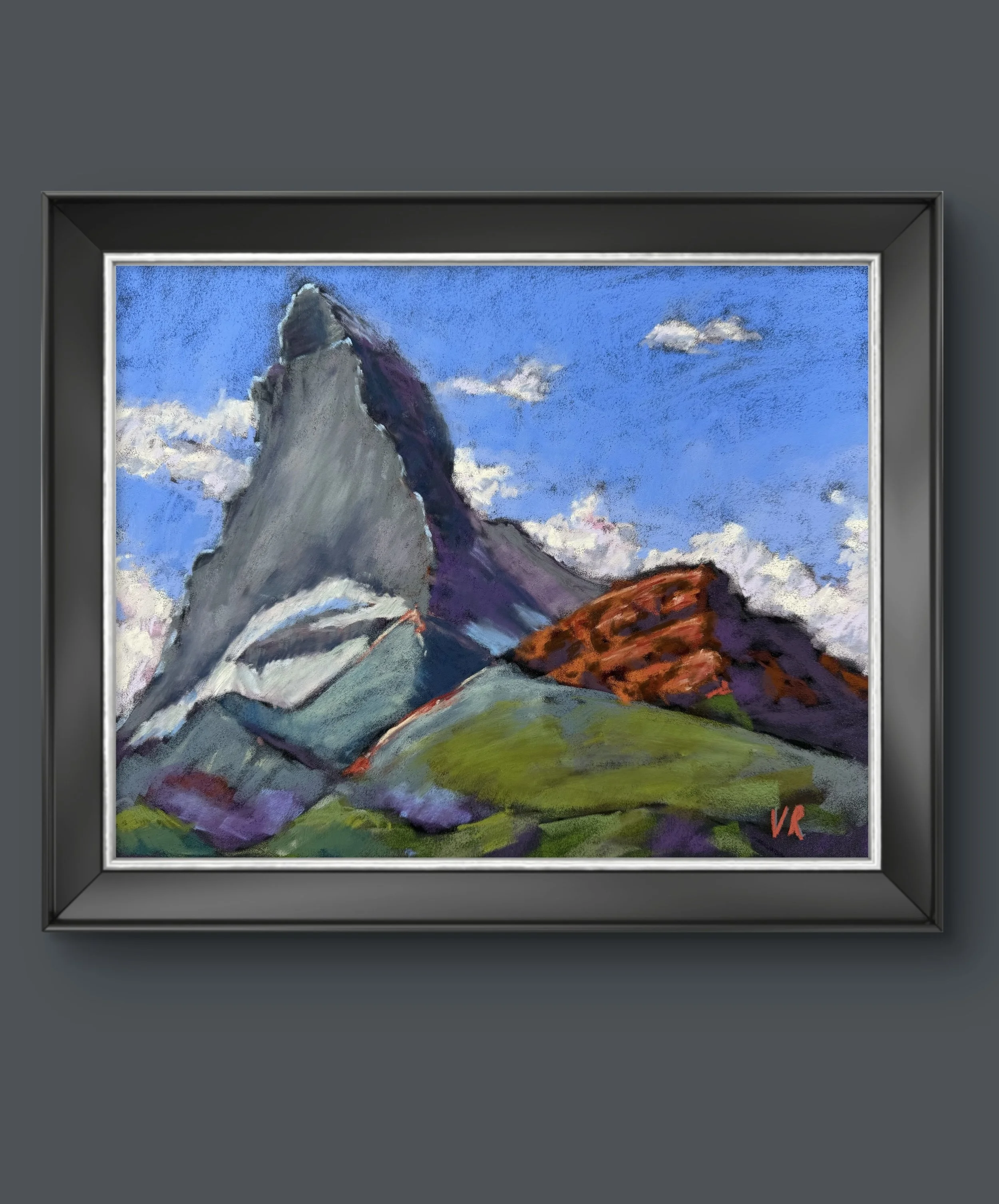 "Summer Heat- Matterhorn from Schwarzsee" pastel painting, plein air