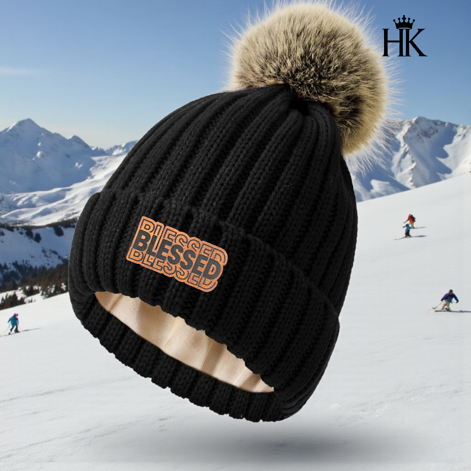 Satin-Lined Customizable Beanie