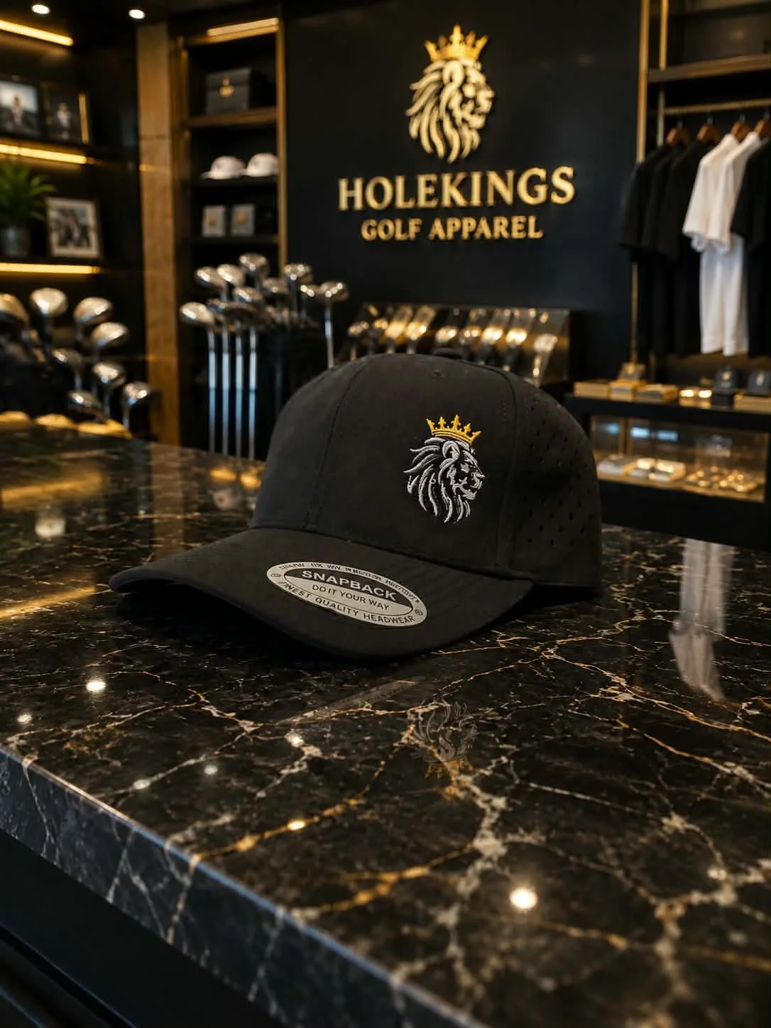 Embroidered 6 Panel Perforated Golf Hat