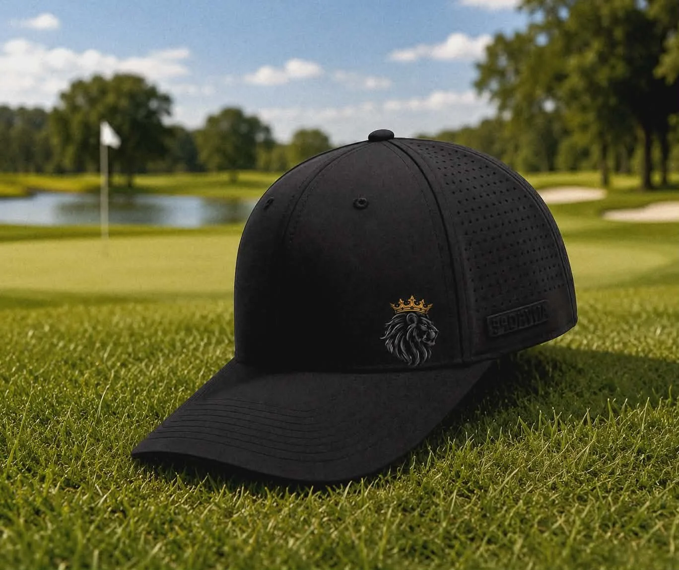 Embroidered 6 Panel Perforated Golf Hat