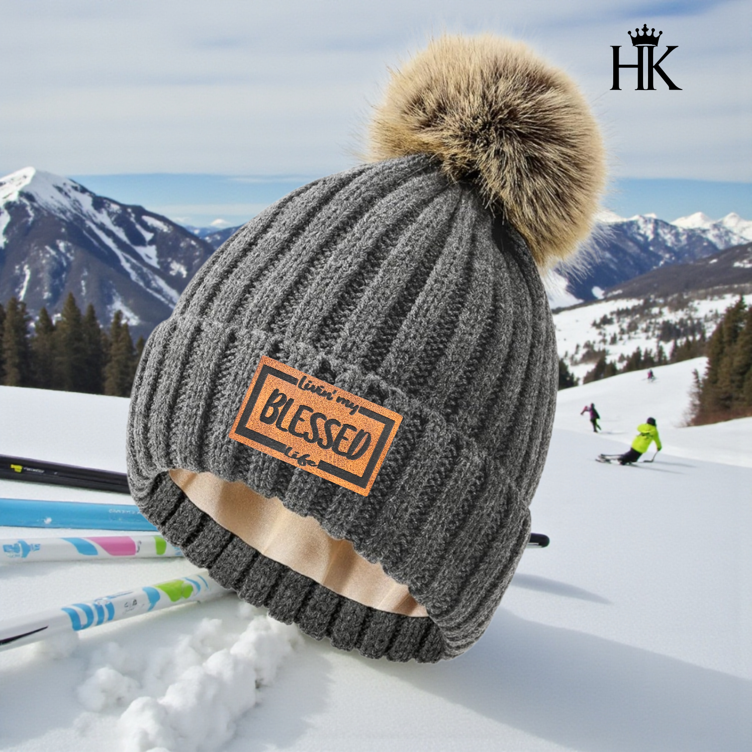 Satin-Lined Customizable Beanie