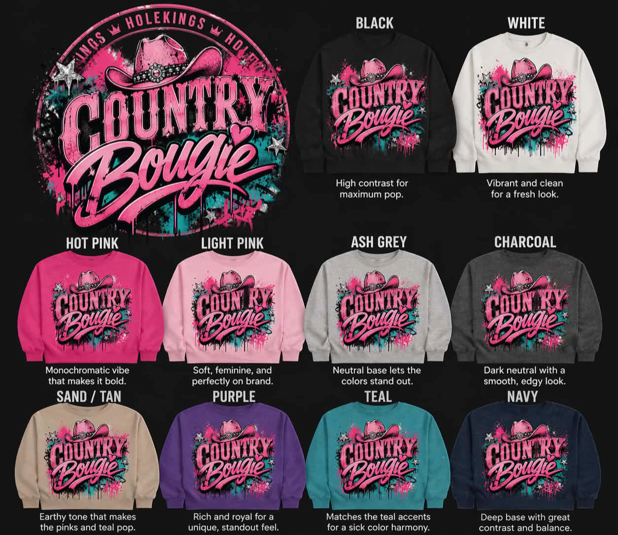 Country Bougie T-Shirt or Crewneck